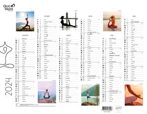 Quo Vadis - Calendrier Fantaisie 6 mois par face - 27 x 21 cm - yoga