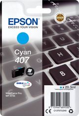 Epson 407 - 20.3 ml - Tamaño L - cián - original - cartucho de tinta - para WorkForce Pro WF-4745, WF-4745DTWF