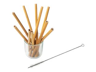 Little Balance - 6 Pailles bambou naturel - 20 cm - avec goupillon de nettoyage