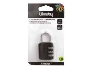 Wonday - Cadenas à combinaison 3 chiffres - 32 mm - noir