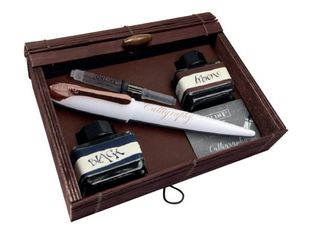 Online Air Best Writer - Coffret calligraphie avec plume et encres - rose et blanc