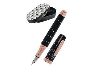 Online Bohemian Art - Stylo plume - noir/rose - pointe moyenne