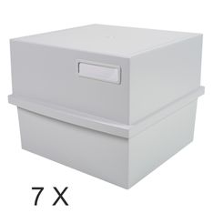 Exacompta - 6 Boîtes à fiches avec 1 intercalaire - A5 - pour 600 cartes - gris lumière