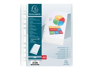 Exacompta - 50 Pochettes perforées - A4 - grainées - 5/100