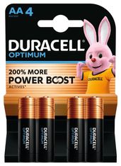 DURACELL Optimium - 4 piles alcalines - AA LR06