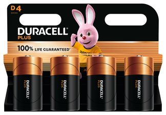 DURACELL 100% Plus - 4 piles alcalines - D LR20