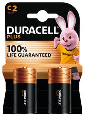DURACELL 100% Plus - 2 piles alcalines - C LR14