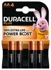 DURACELL 100% Plus - 4 piles alcalines - AA LR06 