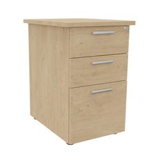 Caisson bout de bureau EXPRIM/LOFTER - L47 x P80 cm - imitation chêne clair