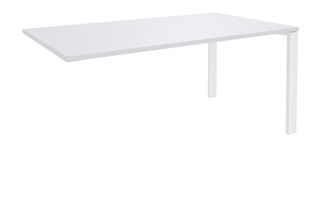 Bureau simple IRIS - L140 cm - Plan suivant - Pieds blanc - plateau Blanc perle