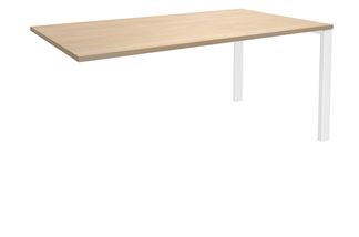 Bureau simple IRIS - L160 cm - Plan suivant - Pieds blanc - plateau imitation Chêne clair