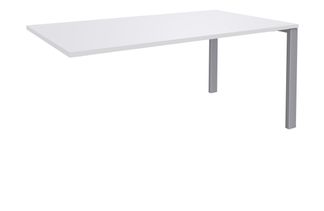 Bureau simple IRIS - L180 cm - Plan suivant - Pieds aluminium - plateau Blanc perle