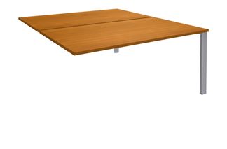 Bureau Bench IRIS - L120 cm - Plan suivant - Pieds aluminium - plateau imitation Merisier