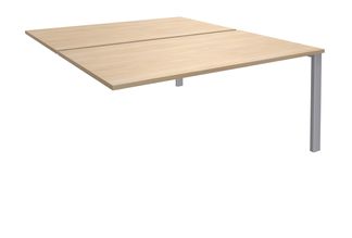 Bureau Bench IRIS - L160 cm - Plan suivant - Pieds aluminium - plateau imitation Chêne clair