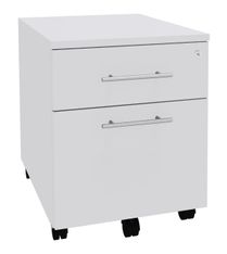 Caisson mobile IRIS - L43 x H56 x P60 cm - 2 tiroirs - Blanc perle