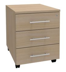 Caisson mobile IRIS - L43 x H56 x P60 cm - 3 tiroirs - imitation Chêne clair