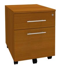 Caisson mobile EXPRIM/LOFTER - L43 x H56 x P60 cm - 2 tiroirs - imitation Merisier