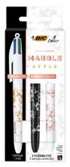 BIC 4 Couleurs Marble Style - Stylo à bille 4 couleurs + 2 corps