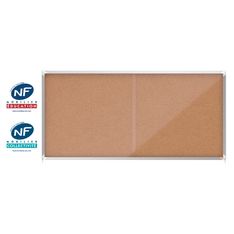 Nobo - Vitrine d'affichage - 27 feuilles A4 - surface liege - porte coulissante - 199,7 x 96,7 x 6,3 cm