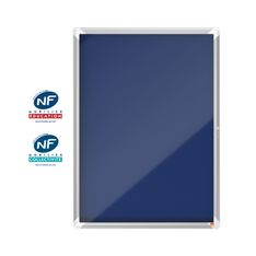 Nobo - Vitrine d'affichage - 9 feuilles A4 - surface en feutre bleu - porte battante - 70,8 x 96,9 x 4,3 cm