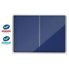 Nobo - Vitrine d'affichage - 18 feuilles A4 - surface en feutre bleu - porte coulissante - 135,2 x 96,7 x 6,3 cm