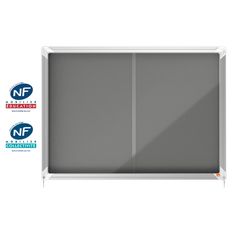 Nobo - Vitrine d'affichage - 8 feuilles A4 - surface en feutre gris - porte coulissante - 92,2 x 66,5 x 6,3 cm