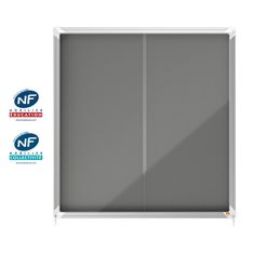 Nobo - Vitrine d'affichage - 12 feuilles A4 - surface en feutre gris - porte coulissante - 92,2 x 96,7 x 6,3 cm