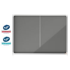 Nobo - Vitrine d'affichage - 18 feuilles A4 - surface en feutre gris - porte coulissante - 135,2 x 96,7 x 6,3 cm