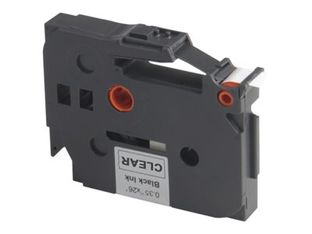 Uprint - Ruban d'étiquettes auto-adhésives pour Brother TZeS121 - 1 rouleau (9 mm x 8 m) - fond transparent écriture noire