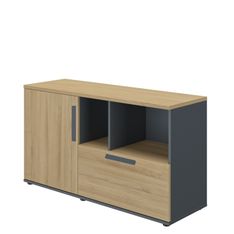 Crédence ARCADE -  L136 x H76 x P45 - chêne/anthracite