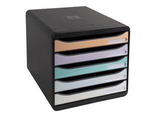 Exacompta Aquarel - Module de classement 5 tiroirs - noir/pastel glossy