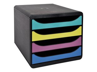 Exacompta BIG-BOX - Armario de cajones - 4 cajones - para A4 Plus - negro, forever young