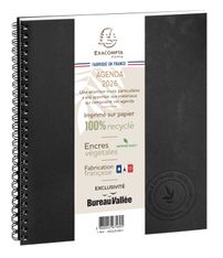 Agenda à spirale Green recyclé - 1 semaine sur 2 pages - 18 x 22 cm - exclusivité Bureau Vallée