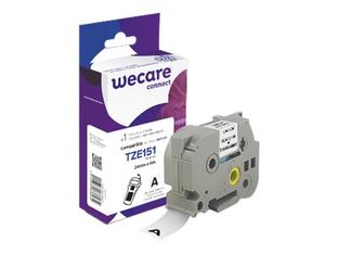 Wecare connect - Ruban d'étiquettes auto-adhésives pour Brother TZE151 - 1 rouleau (24 mm x 8 m) - fond transparent écriture noire