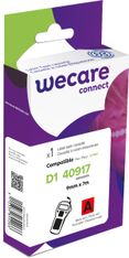 WECARE - Ruban d'étiquettes auto-adhésives pour DYMO D1 40917 -  1 rouleau (9 mm x 7 m) - fond rouge écriture noire