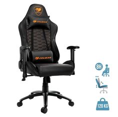 Fauteuil gamer OUTRIDER BLACK - accoudoirs réglables - appuie-tête intégré - noir