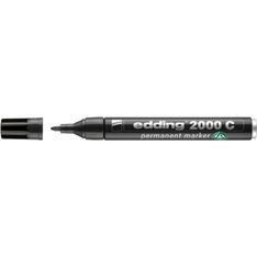 Edding - Marqueur Permanent en Aluminium recyclé e-2000C Noir - Pointe Ogive 1,5-3 mm