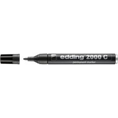 edding - Marqueur Permanent en Aluminium recyclé e-2000C Noir - Pointe Ogive 1,5-3 mm