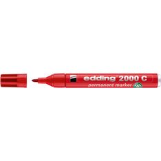 Edding - Marqueur Permanent en Aluminium recyclé e-2000C Rouge - Pointe Ogive 1,5-3 mm