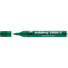 edding - Marqueur Permanent en Aluminium recyclé e-2000C Vert - Pointe Ogive 1,5-3 mm