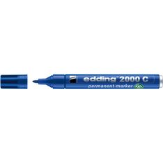Edding - Marqueur Permanent en Aluminium recyclé e-2000C Bleu - Pointe Ogive 1,5-3 mm