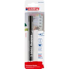 edding - Blister de 1 Marqueur Permanent en Aluminium recyclé e-2000C Noir - Pointe Ogive 1,5-3 mm