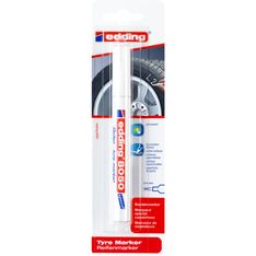 Edding - Blister de 1 Marqueur pour Caoutchouc en Aluminium e-8050 Blanc - Pointe Ogive 2-4 mm