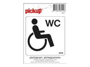 Pickup - Plaque de signalisation - 100 x 100 mm - autocollant - WC (handicapés)