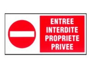 Pickup - Plaque de signalisation - 300 x 150 mm - entrée interdite