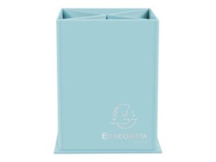 Exacompta Aquarel - Pot à crayons en carton - 4 compartiments - bleu pastel