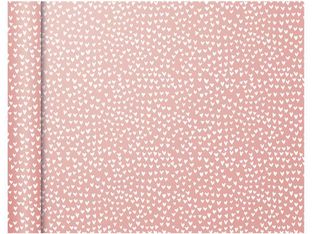 Clairefontaine Excellia Tiny Rolls - Papier cadeau cœurs fond rose - 35 cm x 5 m - 80 g/m²