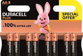 DURACELL 100% Plus offre spéciale - 8 piles alcalines - AA LR06 