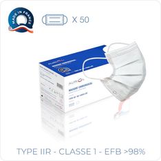 Boîte de 50 masques chirurgicaux "made in France" (non stériles) - type II R - blanc
