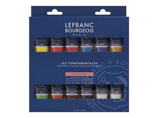 Lefranc & Bourgeois - Set de peinture acrylique - 12 couleurs - 20 ml